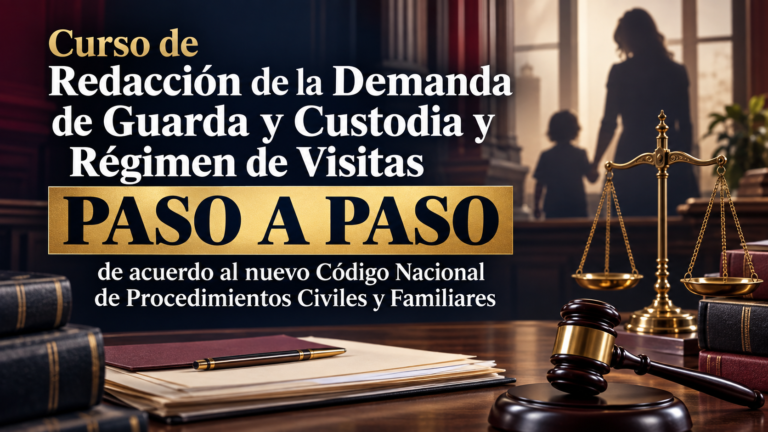 Redacción de la Demanda de Guarda y Custodia y Régimen de Visitas de acuerdo al nuevo Código Nacional de Procedimientos Civiles y Familiares.